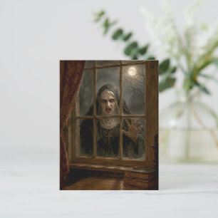 Cartes Pour Fêtes Annuelles Nonne effrayante à la fenêtre hantée Horreur gothi