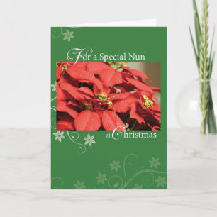 Cartes Pour Fêtes Annuelles Nonne, poinsettia de Noël