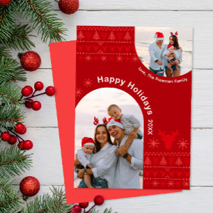 Cartes Pour Fêtes Annuelles Nordic Christmas Arch Two Photo Holiday Card