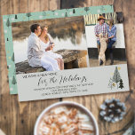 Cartes Pour Fêtes Annuelles Nordic Christmas Trees 2 Photo Nouvelle adresse<br><div class="desc">Nouvelle maison pour les vacances carte de faire-part mobile, que vous pouvez envoyer en tant que faire-part mobile et carte de Noël combinés. Le design est composé de griffes de Noël nordiques dessinées par doodle sur le devant et le dos dans une palette de couleurs vert menthe gris et or....</div>
