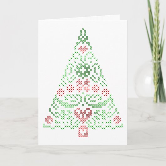 Cartes Pour Fêtes Annuelles Nordic embroidery Christmas design card customize (Devant)