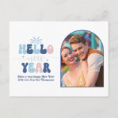 Cartes Pour Fêtes Annuelles Nordic Glow New Year Retro Modern Blue Photo (Devant)