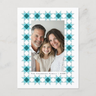 Cartes Pour Fêtes Annuelles Nordique Star Frame Blue Aqua