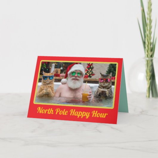 Cartes Pour Fêtes Annuelles North Pole Happy Hour (Devant)