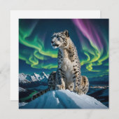 Cartes Pour Fêtes Annuelles “Northern Sky Wanderer” – Snow Leopard Portrait (Devant / Derrière)