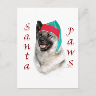 Cartes Pour Fêtes Annuelles Norwegian Elkhound Santa Paws