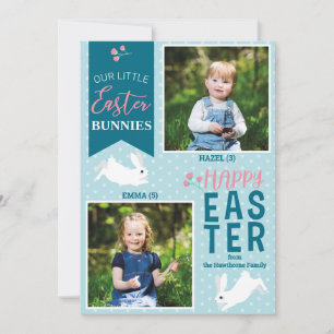 Cartes Pour Fêtes Annuelles "Nos petits lapins de Pâques" Bunnies de photos Pâ