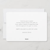 Cartes Pour Fêtes Annuelles Nos premiers mariés Noël 3 Mariages Photos Rouge (Dos)