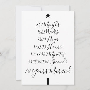 Cartes Pour Fêtes Annuelles Nos vingt ans Noël 20e anniversaire de mariage