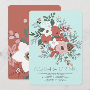Cartes Pour Fêtes Annuelles Nosh & Drink Noël Foliing Dîner