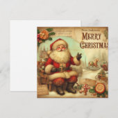 Cartes Pour Fêtes Annuelles Nostalgale Rétro Santa Claus Joyeux Noël (Devant / Derrière)