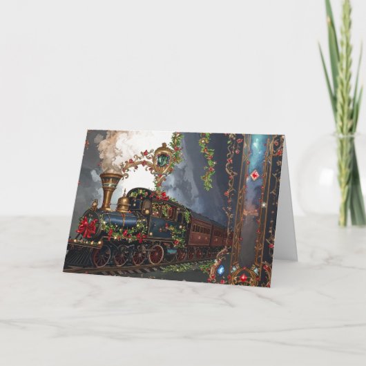 Cartes Pour Fêtes Annuelles Nostalgic Romantic Victorian Christmas Train (Devant)