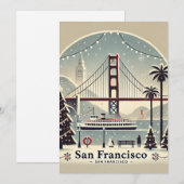 Cartes Pour Fêtes Annuelles Nostalgic San Francisco Christmas (Devant / Derrière)
