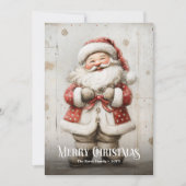 Cartes Pour Fêtes Annuelles Nostalgic Watercolor Red White Christmas Santa  (Devant)