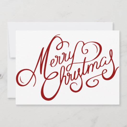 Cartes Pour Fêtes Annuelles Nostalgique Noël Rouge Script Texte personnalisé (Devant)