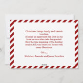 Cartes Pour Fêtes Annuelles Nostalgique Noël Rouge Script Texte personnalisé (Dos)