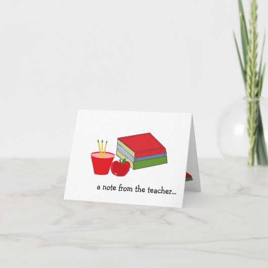 Cartes Pour Fêtes Annuelles Note Du Professeur (Devant)