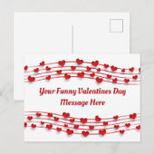 Cartes Pour Fêtes Annuelles Notes de musique de coeurs d'amour Saint Valentin (Devant / Derrière)