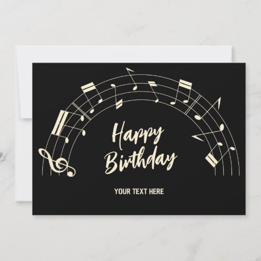 Cartes Pour Fêtes Annuelles Notes musicales bon anniversaire (Devant)