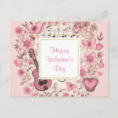 Cartes Pour Fêtes Annuelles Notes musicales et fleurs Retro Saint Valentin (Devant)