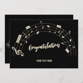 Cartes Pour Fêtes Annuelles Notes musicales félicitations (Devant / Derrière)