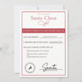 Cartes Pour Fêtes Annuelles Notification père Noël De Retard De Livraison Modi (Devant)