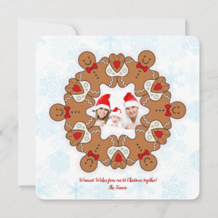 Cartes Pour Fêtes Annuelles Notre 1er Noël Mandala Photo de famille au pain d'