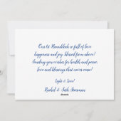 Cartes Pour Fêtes Annuelles Notre 1ère photo Hanoukka (Dos)