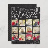 Cartes Pour Fêtes Annuelles Notre année bienheureuse Collage photo de Noël (Devant / Derrière)