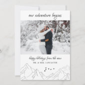 Cartes Pour Fêtes Annuelles Notre aventure commence photo nouvellement mariée (Devant)