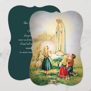 Cartes Pour Fêtes Annuelles Notre Dame de Fatima 1917 avec prière Fatima
