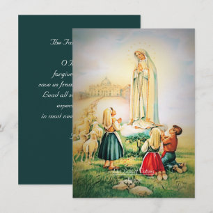Cartes Pour Fêtes Annuelles Notre Dame de Fatima 1917 avec prière Fatima