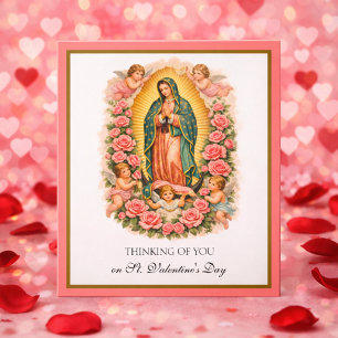 Cartes Pour Fêtes Annuelles Notre-Dame de Guadalupe Marie Anges aux Roses