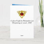 Cartes Pour Fêtes Annuelles NOTRE DAME DE LA LUMIÈRE Vierge de l'Immaculée Con (Dos)