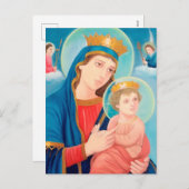 Cartes Pour Fêtes Annuelles Notre-Dame de Perpétuel aide catholique (Devant / Derrière)