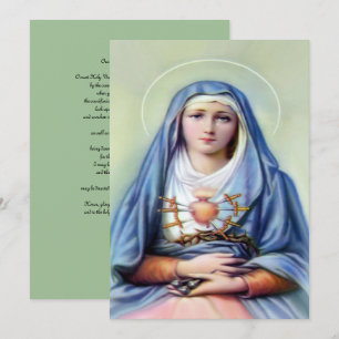 Cartes Pour Fêtes Annuelles Notre-Dame des Douleurs avec prière