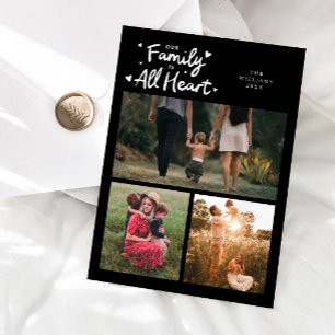 Cartes Pour Fêtes Annuelles Notre famille est tout cœur Photo de la Saint-Vale