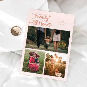 Cartes Pour Fêtes Annuelles Notre famille est tout cœur Photo de la Saint-Vale