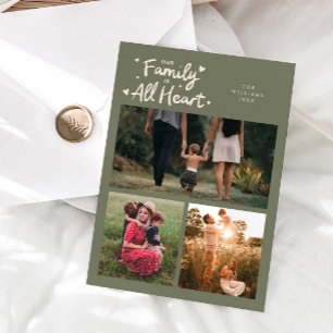 Cartes Pour Fêtes Annuelles Notre famille est tout cœur Photo de la Saint-Vale