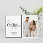 Cartes Pour Fêtes Annuelles Notre Joyeux Premier Noël Ensemble Script Photo (Debout devant)