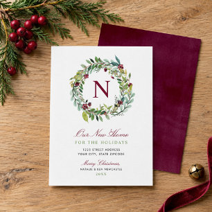 Cartes Pour Fêtes Annuelles Notre nouvelle couronne de vacances de maison mono