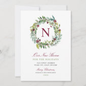 Cartes Pour Fêtes Annuelles Notre nouvelle maison Végétation hivernale Monogra (Devant)