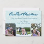 Cartes Pour Fêtes Annuelles Notre premier Noël avec photo bébé (Devant)