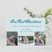 Cartes Pour Fêtes Annuelles Notre premier Noël avec photo bébé (Debout devant)