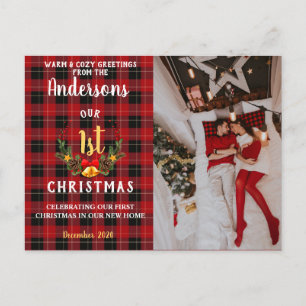 Cartes Pour Fêtes Annuelles Notre premier Noël dans notre nouvelle maison  Red