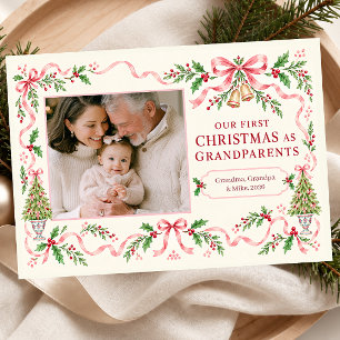 Cartes Pour Fêtes Annuelles Notre premier Noël en tant que grands-parents Phot
