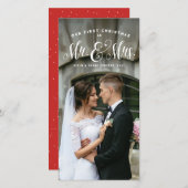 Cartes Pour Fêtes Annuelles Notre premier Noël en tant que Monsieur et Madame (Devant / Derrière)