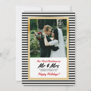 Cartes Pour Fêtes Annuelles Notre Premier Noël en tant que Monsieur et Madame