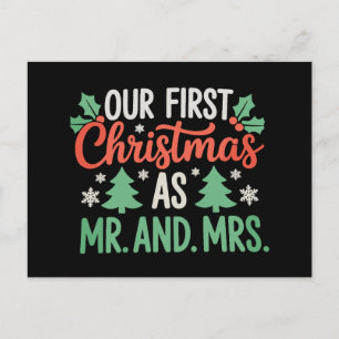 Cartes Pour Fêtes Annuelles Notre Premier Noël En Tant Que Monsieur Et Madame