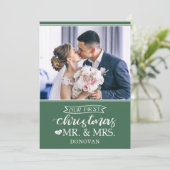 Cartes Pour Fêtes Annuelles Notre premier Noël en tant que Mr & Mrs newlyweds (Debout devant)